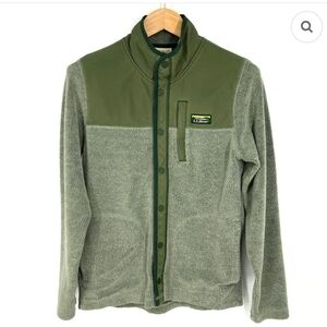 LLBean Vintage Sherpa Fleece Jacket Snap Front Green Mens XXL Outdoor Adventure